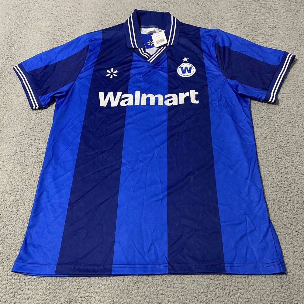 Walmart Soccer Jersey Men XL Blue Corporate Promotiona lEmployee Work Office NEW
